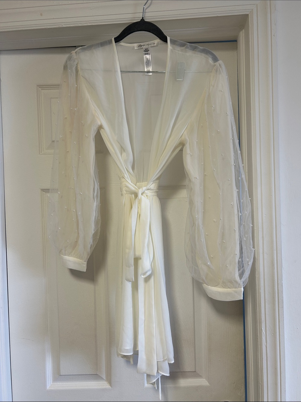 Rya Collection Pearl White Bridal Cover-Up Robe